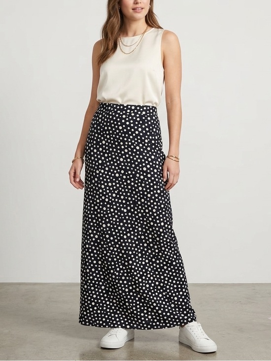 Liz Claiborne Collection Dresses & Skirts - Liz Claiborne Polka Dot Maxi Skirt in Black and White, Women’s Size 10
